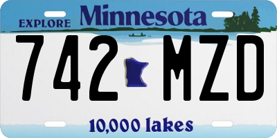 MN license plate 742MZD