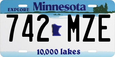 MN license plate 742MZE