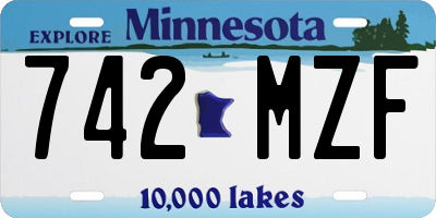 MN license plate 742MZF