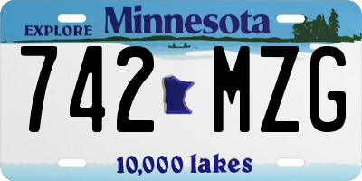 MN license plate 742MZG