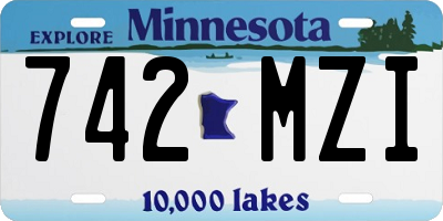 MN license plate 742MZI