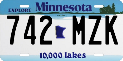 MN license plate 742MZK