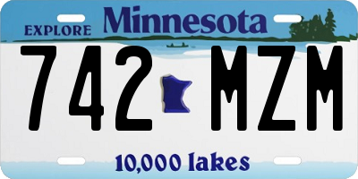 MN license plate 742MZM