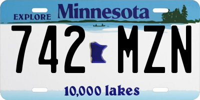 MN license plate 742MZN