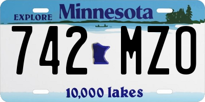 MN license plate 742MZO