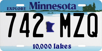 MN license plate 742MZQ