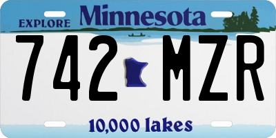 MN license plate 742MZR
