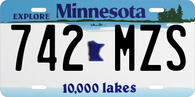 MN license plate 742MZS