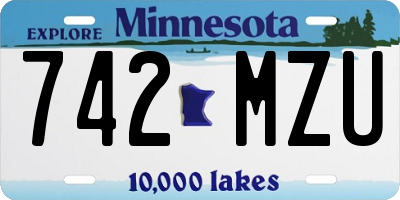 MN license plate 742MZU