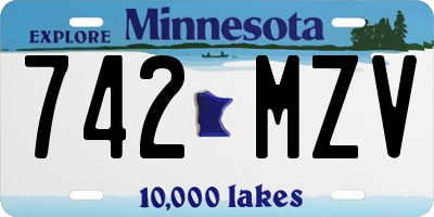 MN license plate 742MZV