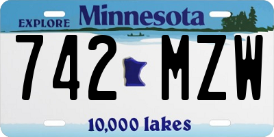 MN license plate 742MZW