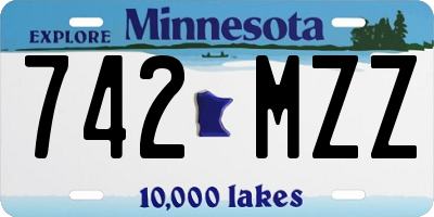 MN license plate 742MZZ