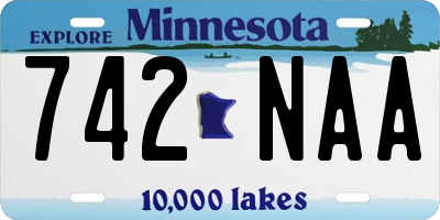 MN license plate 742NAA