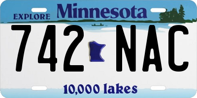 MN license plate 742NAC
