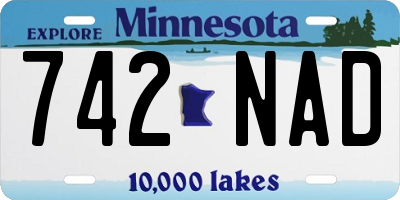 MN license plate 742NAD