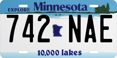 MN license plate 742NAE