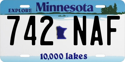 MN license plate 742NAF