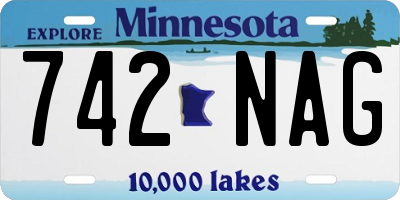 MN license plate 742NAG