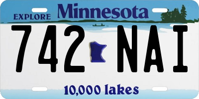 MN license plate 742NAI