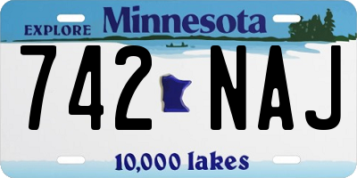 MN license plate 742NAJ