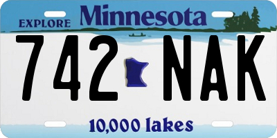 MN license plate 742NAK