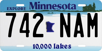 MN license plate 742NAM