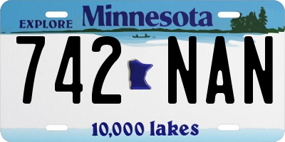 MN license plate 742NAN
