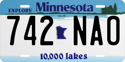 MN license plate 742NAO