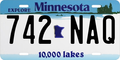MN license plate 742NAQ