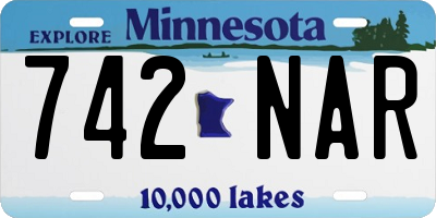 MN license plate 742NAR