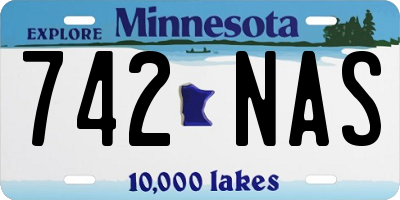 MN license plate 742NAS