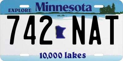 MN license plate 742NAT