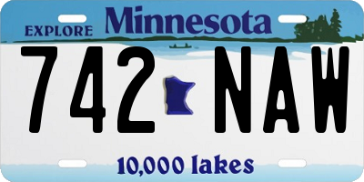 MN license plate 742NAW