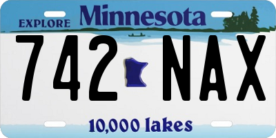 MN license plate 742NAX