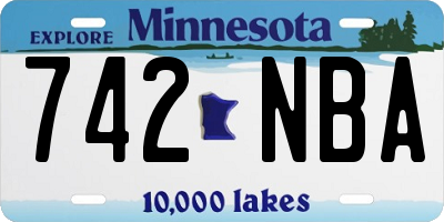 MN license plate 742NBA