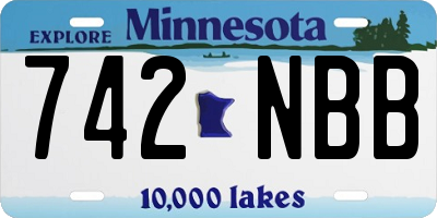MN license plate 742NBB