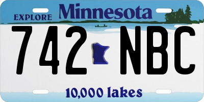 MN license plate 742NBC