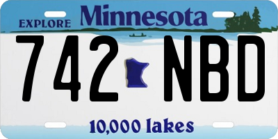 MN license plate 742NBD