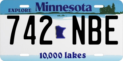 MN license plate 742NBE