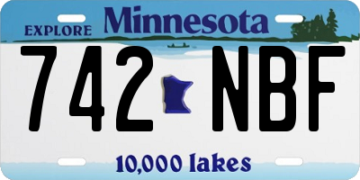 MN license plate 742NBF