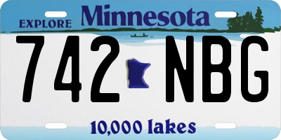 MN license plate 742NBG