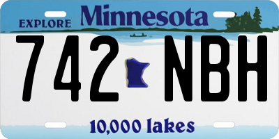 MN license plate 742NBH