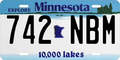 MN license plate 742NBM
