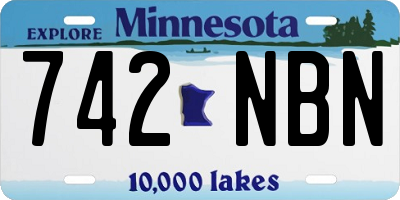 MN license plate 742NBN