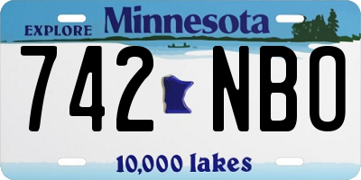MN license plate 742NBO