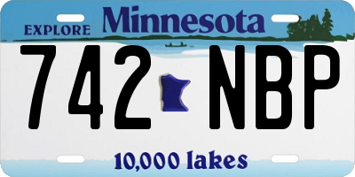 MN license plate 742NBP