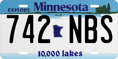 MN license plate 742NBS