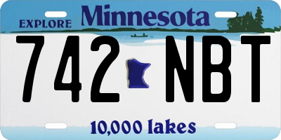 MN license plate 742NBT