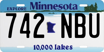 MN license plate 742NBU