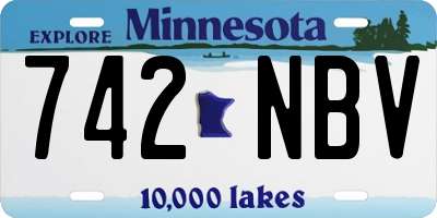MN license plate 742NBV